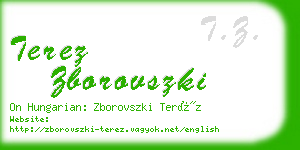 terez zborovszki business card